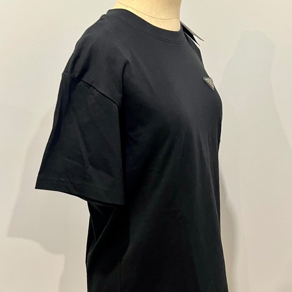 Prada Black Cotton T-Shirt NEW WITH TAGS Womens Large or Mens Small - Picture 8 of 13